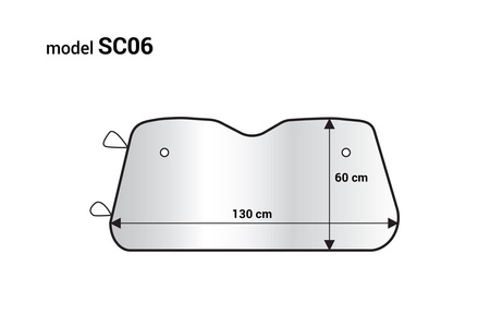 Osłona na szybę 130x60cm przeciwsłoneczna przeciwszronowa AMIO-01536