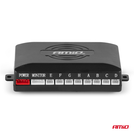 Zestaw czujników parkowania cofania Buzzer 8 sensorów srebrne AMIO-01596