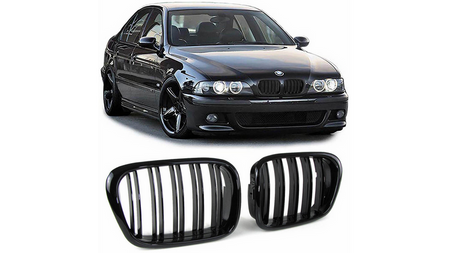 Grill sportowy podwójne żeberka Gloss Black BMW 5 E39 1995-2003