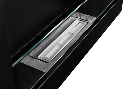 Biokominek 650x400 Slim Czarny z szybą