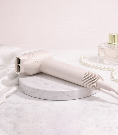 SUSZARKA DO WŁOSÓW 5w1 KREMOWA WIELOFUNKCYJNA 3 PRĘDKOŚCI NAWIEWU 3 POZIOMY TEMPERATURY ZIMNY NAWIEW JONIZACJA DO SUSZENIA LOKÓW WYGŁADZANIA