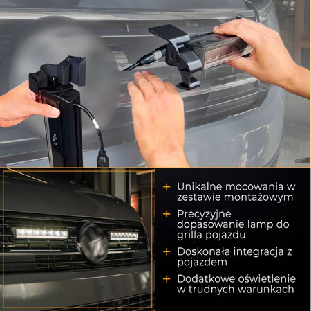 LED BAR Zestaw lamp oświetlenie LED w grill do VW TRANSPORTER T6 2015-2019