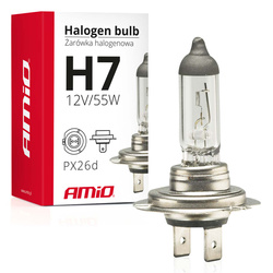 Żarówka halogenowa H7 12V 55W filtr UV (E8) AMIO-01156