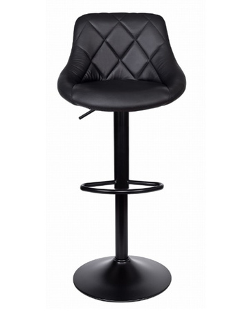 KRZESŁO BAROWE HOKER EKOSKÓRA NOWOCZESNE CZARNE REGULOWANE OBROTOWE KUCHNIA SALON