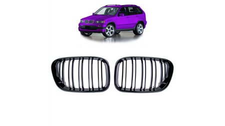 Grill sportowy podwójne żeberka Gloss Black BMW X5 E53 przed liftem 1999-2003