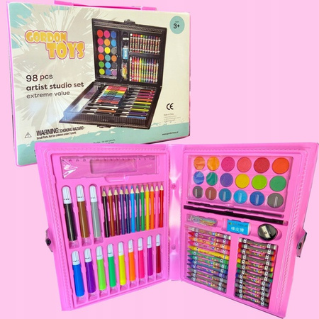 ZESTAW ARTYSTYCZNY KREDKI FARBKI DO MALOWANIA 98 SZT W WALIZCE