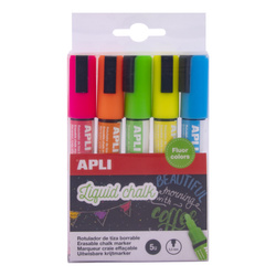 Zestaw markerów kredowych Apli Kids - Fluorescencyjne 5 szt.