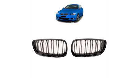 Grill sportowy podwójne żeberka Gloss Black BMW 3 E92 E93 przed liftem 2005-2010