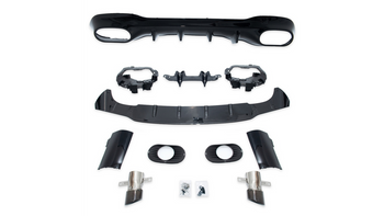 Tylny dyfuzor w zestawie z czarnymi końcówkami wydechu MERCEDES CLA C118 X118 2019-obecnie