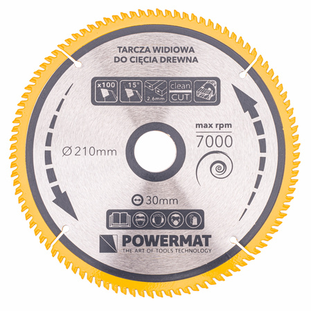 Tarcza widiowa do drewna 210x30 100z TDD-210x30x100Z