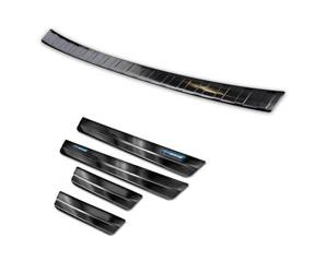 Toyota Rav4 V Zestaw - Czarna nakładka na zderzak tylny + nakładki progowe - czarne)