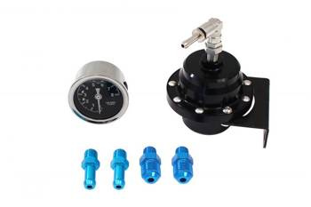Regulator ciśnienia paliwa TurboWorks AN6 + zegar BLACK