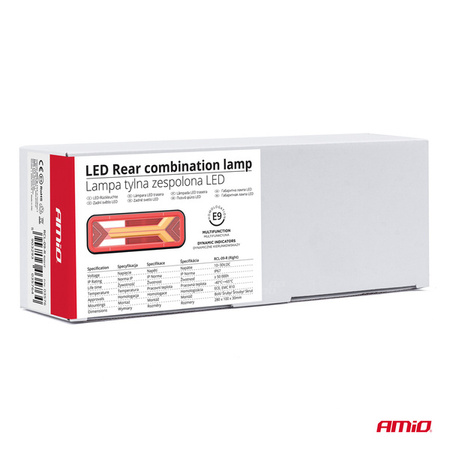 Lampa tylna zespolona LED RCL-09-R dynamiczna prawa AMIO-03576