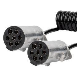 Przewód spiralny naczepy TIR 2x 7 PIN typ N 5m 24V AMIO-04379