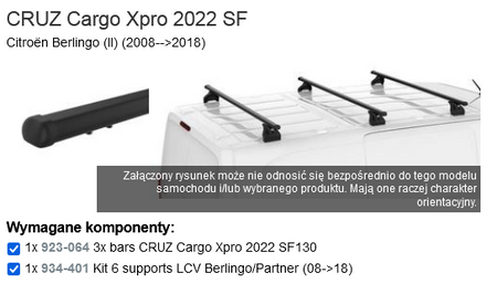 Bagażnik dachowy dedykowany Citroën Berlingo II