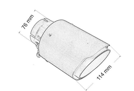 Końcówka tłumika 114mm wejście 76mm Carbon