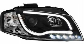 Lampy przednie reflektory Audi A3 8P 03-08 TUBE BL