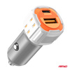 Ładowarka samochodowa USB-A+ USB-C 38W AMIO-03883