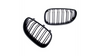 Grill sportowy podwójne żeberka Matt Black  BMW 5 (E60) Sedan (E61) Touring 2003-2010