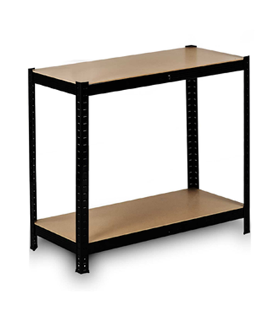 REGAŁ MAGAZYNOWY 180 CM CZARNY METALOWY GARAŻOWY WARSZTATOWY 5 POZIOMÓW PŁYTA MDF DO PRZECHOWYWANIA DO MAGAZYNU GARAŻU PIWNICY