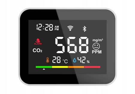 CZUJNIK MIERNIK CO2 DWUTLENKU WĘGLA WIFI TUYA CO2V1
