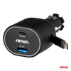 Szybka ładowarka samochodowa ze zwijanym kablem 50W PD30W PD20W + QC3.0 USB-A USB-C AMIO-04176
