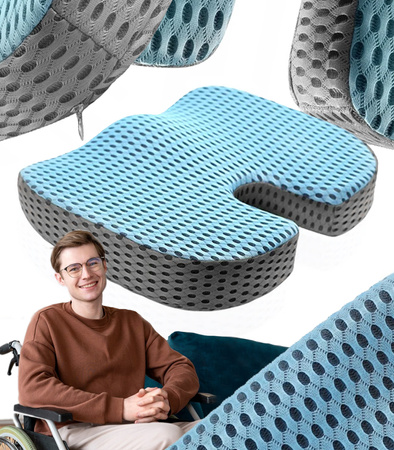 PODUSZKA ORTOPEDYCZNA DO SIEDZENIA ERGONOMICZNA NA KRZESŁO FOTEL DO AUTA BIURA PIANKA MEMORY