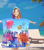PONCZO PLAŻOWE DLA DZIECI Z KAPTUREM 60 X 90 CM RĘCZNIK KĄPIELOWY BASENOWY PLAŻOWY Z MIKROFIBRY