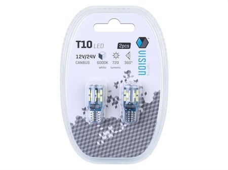 Żarówka VISION W5W (T10) 12/24V 30x 4014 SMD LED, CANBUS, biała, 2 szt.