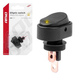 Włącznik przełącznik elipsa z podświetleniem 12V 24V AMIO-03088