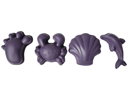 Silikonowe Foremki do piasku 4 szt. Scrunch - Purpurowy