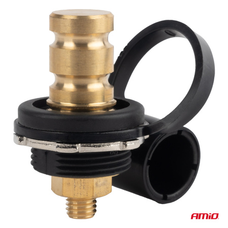 Złącze zasilania akumulatora czarne minus z zaślepką 3/8 M10 12V 24V 48V 250A AMIO-03813