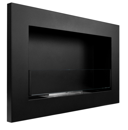 Biokominek 650x400 Slim Czarny z szybą