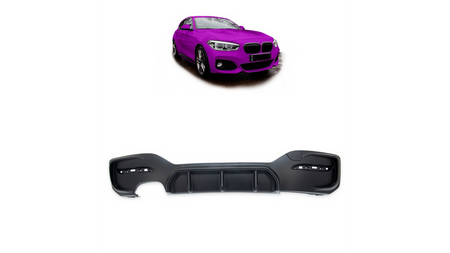 Tylny dyfuzor Matt Black  BMW 1 (F20, F21) Hatchback Facelift 2015-2019