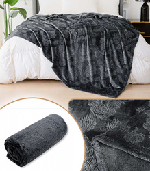 KOC WYTŁACZANY 200 x 220 CM KWIATOWY WZÓR MIĘKKA NARZUTA PLED MIKROFIBRA (Kopia)