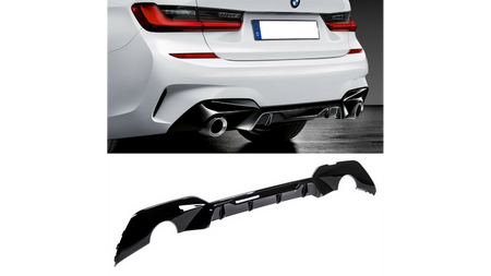 Tylny dyfuzor Gloss Black BMW 3 G20 G21 przed liftem 2018-obecnie