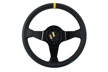 Kierownica SLIDE 350mm offset:80mm Carbon Yellow Strip
