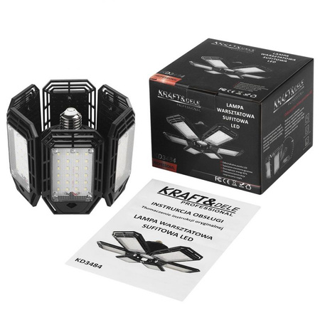 LAMPA WARSZTATOWA LED SUFITOWA SKŁADANA 180W 18500LM KD3484