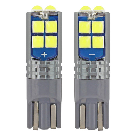 Żarówki LED W5W CANBUS 10SMD 3030 T10 12V 24V AMIO-02447