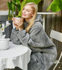 BLUZOKOC SZARY PONCZO BLUZA Z KAPTUREM KIESZEŃ KANGUR POLAR OVERSIZE 100% POLIESTER DLA MŁODZIEŻY DOROSŁYCH