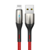 Kabel USB na Lightning z diodą LED Baseus Horizontal 2.4A 1m czerwony