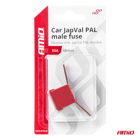 Bezpiecznik samochodowy JAPVAL PAL męski 48mm 50A AMIO-03420