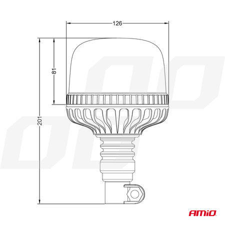 Lampa ostrzegawcza błyskowa kogut 24 LED W25P 12V 24V AMIO-03338