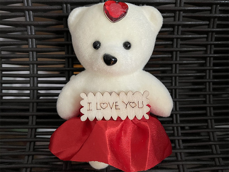 WIECZNA RÓŻA ZŁOTA ZESTAW Z MISIEM I CZERWONYMI MYDEŁKAMI NA WALENTYNKI URODZINY ROCZNICĘ