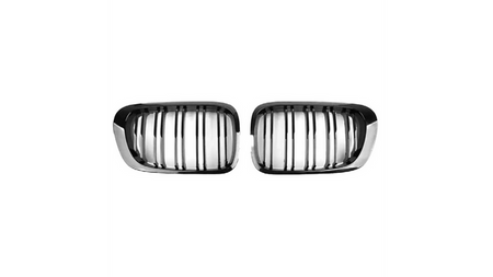 Grill sportowy podwójne żeberka Gloss Black  BMW 3 (E46) Coupe Cabrio przed liftem 1999-2003