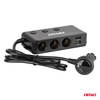 Rozdzielacz rozgałęźnik trójnik zapalniczki + woltomierz ładowarka USB USB-C 12V 24V AMIO-03781