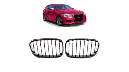 Grill sportowy pojedyncze żeberka Carbon Look BMW 1 F20 F21 przed liftem 2011-2015