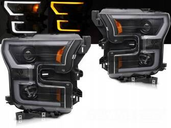 Lampy reflektory  BLACK LED do Ford F150 MK13 14-17