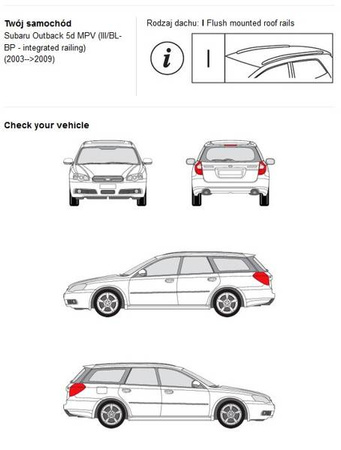 Bagażnik dachowy CRUZ AIRO FUSE Subaru Outback III MPV