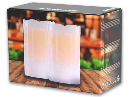 ŚWIECZKI LED ZESTAW 2 SZTUKI 12,5 CM EFEKT WOSKU DRIP WAX ZASILANIE BATERIA